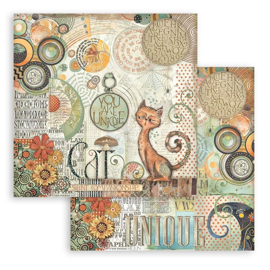 Blocco 10 fogli 30,5 x 30,5 Double face Furry Friends