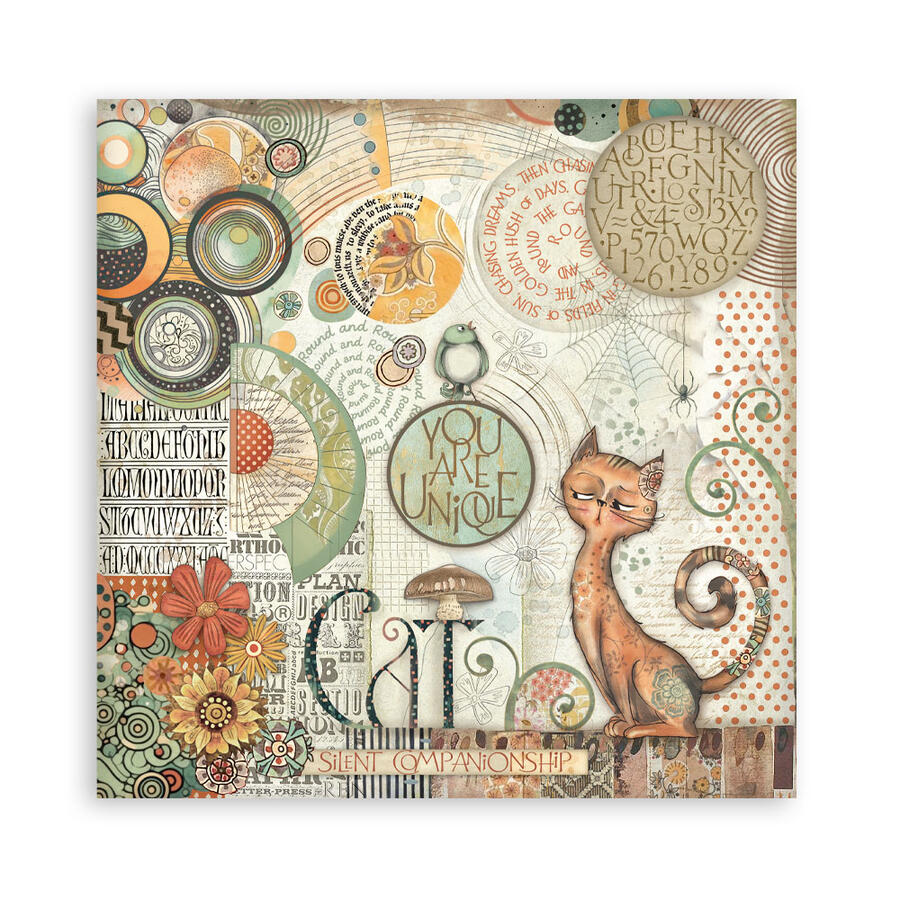 Blocco 10 fogli 20,3 x 20,3 Double face Furry friends