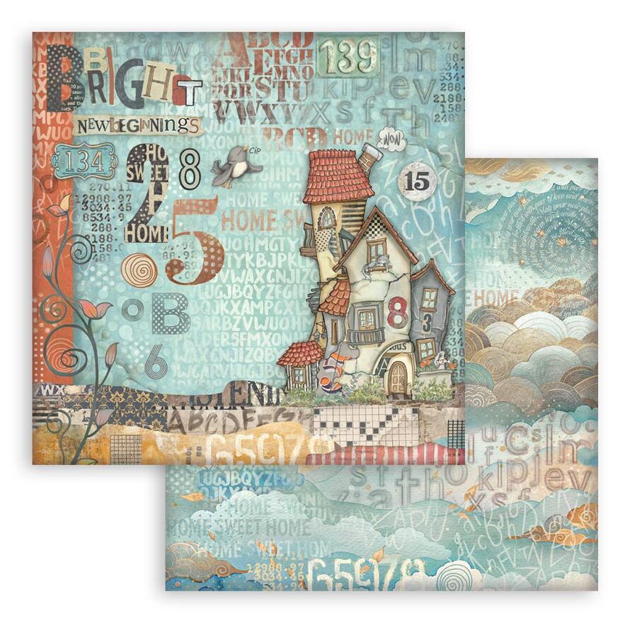 Blocco 10 fogli 20,3 x 20,3 Double face Furry friends