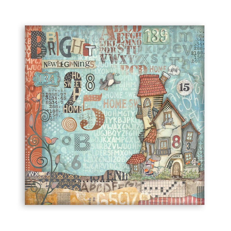 Blocco 10 fogli 20,3 x 20,3 Double face Furry friends
