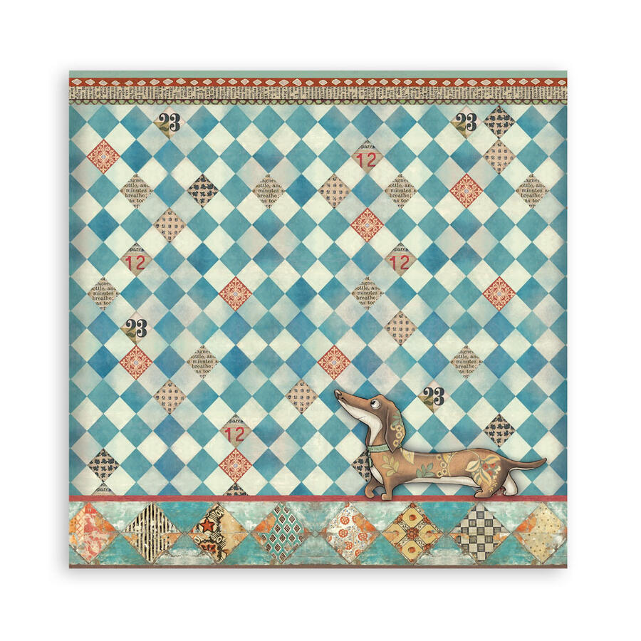 Blocco 10 fogli 20,3 x 20,3 Double face Furry friends