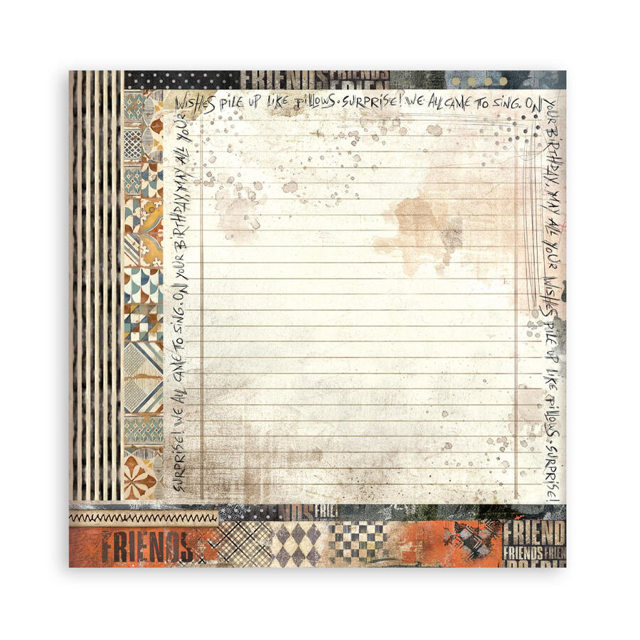 Blocco 10 fogli 20,3 x 20,3 Double face Furry friends