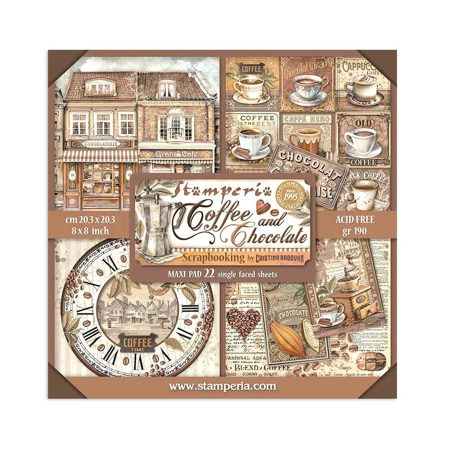 Blocco 22 fogli Single face Coffee and Chocolate 