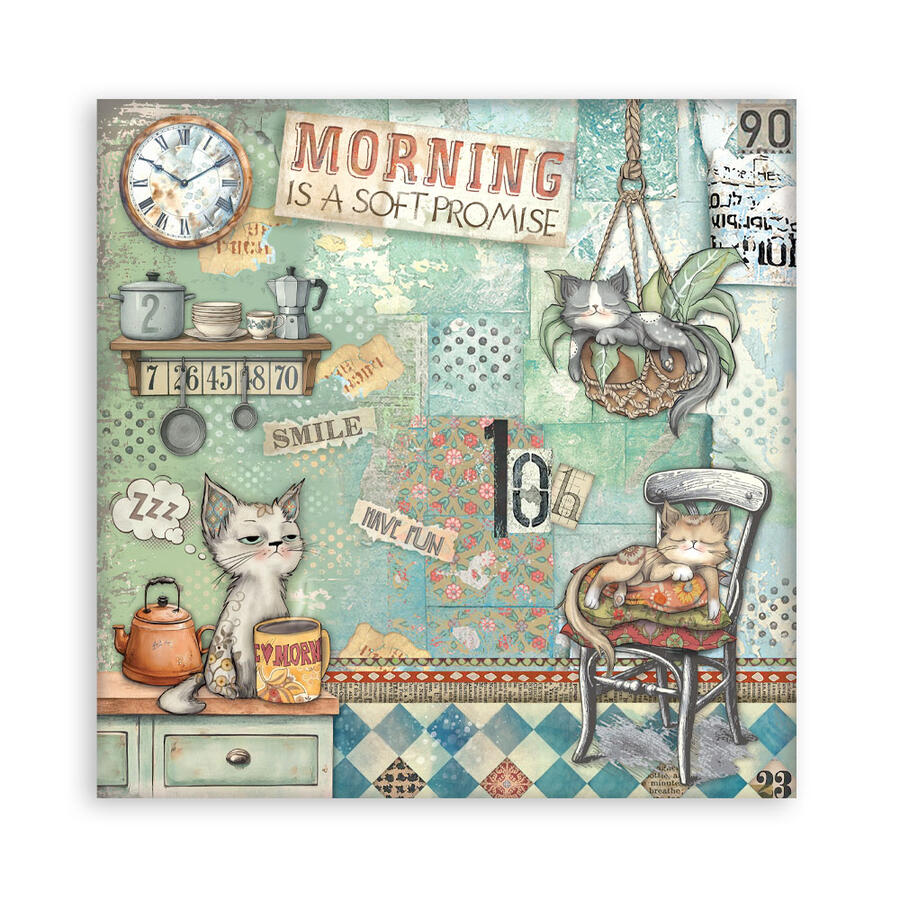 Blocco 22 fogli 20,3 x 20,3 Single Face Furry Friends