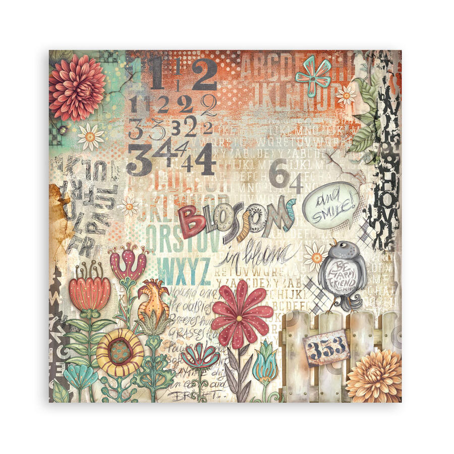 Blocco 22 fogli 20,3 x 20,3 Single Face Furry Friends