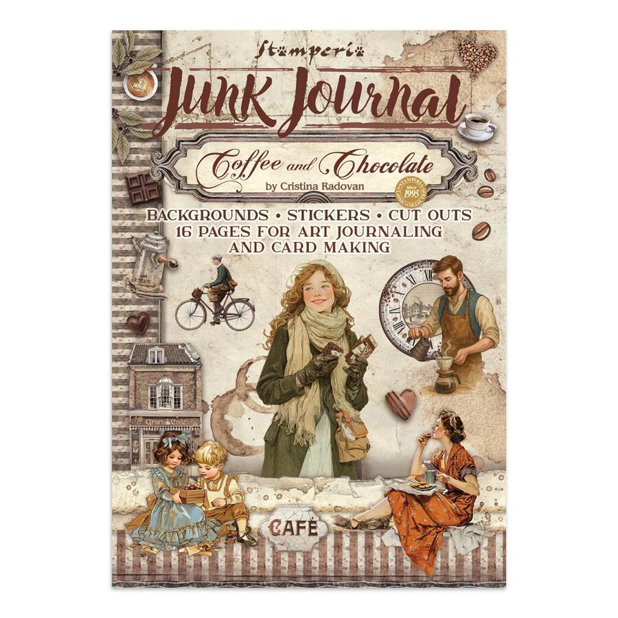 Junk journal stickers, cut-outs, backgrounds Coffee and Chocolate
