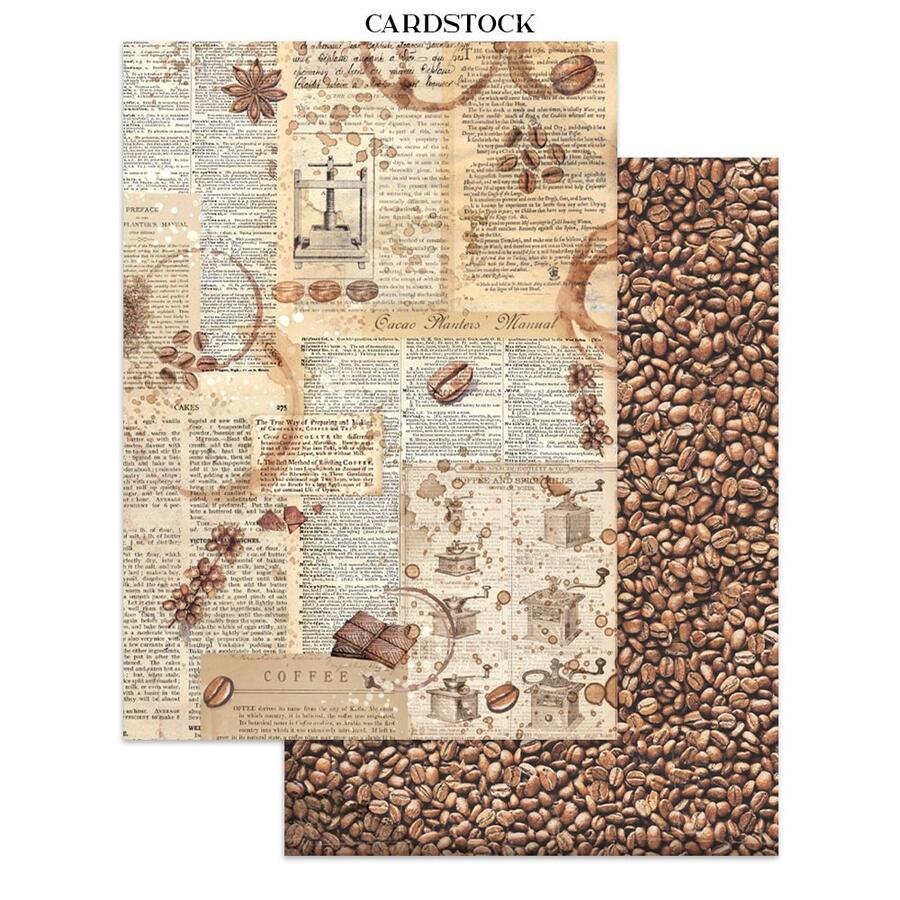 Junk journal stickers, cut-outs, backgrounds Coffee and Chocolate