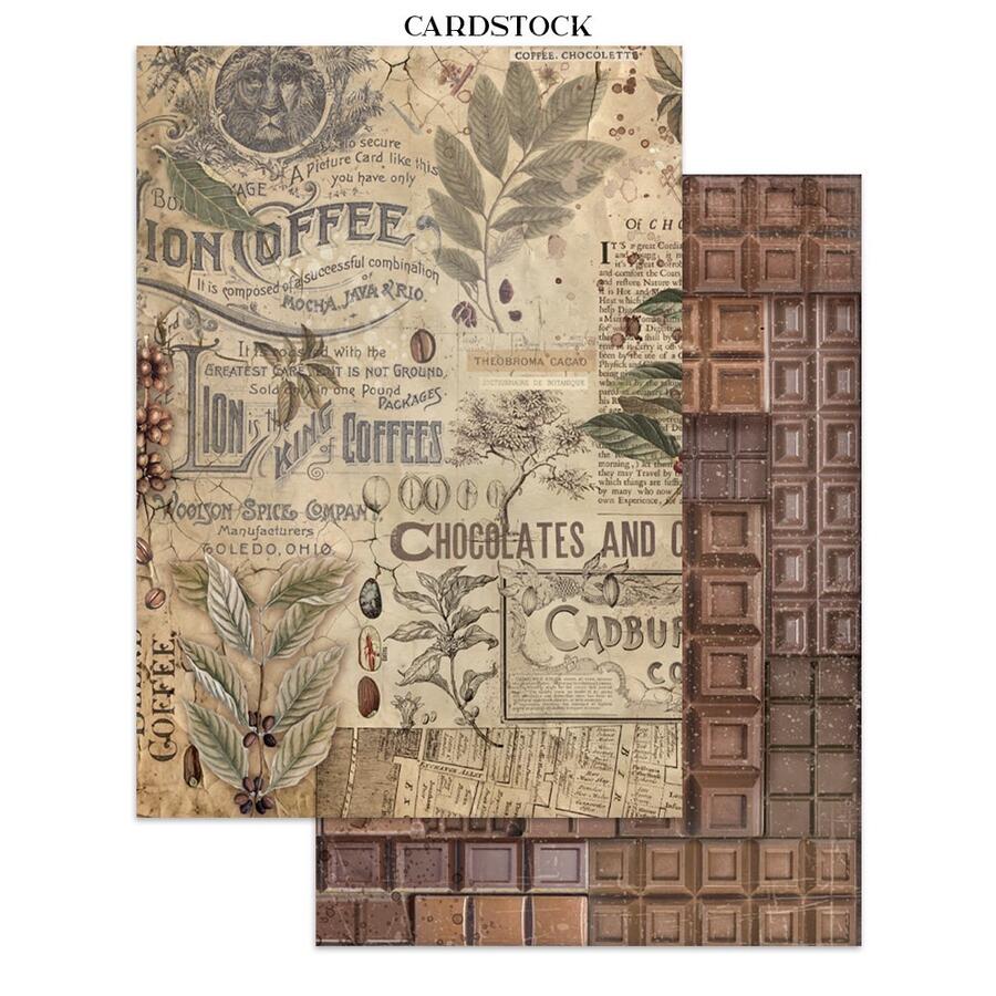 Junk journal stickers, cut-outs, backgrounds Coffee and Chocolate