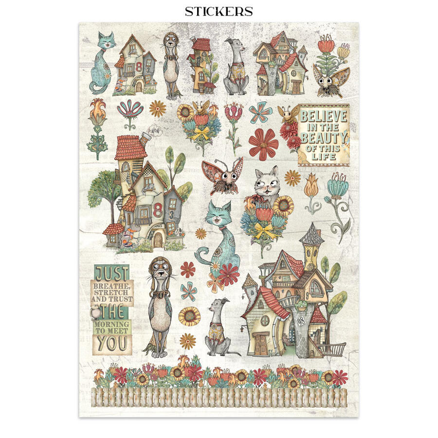 Junk Journal stickers, cut-outs, backgrounds, Furry Friend