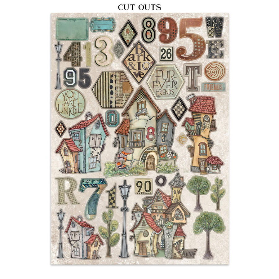 Junk Journal stickers, cut-outs, backgrounds, Furry Friend