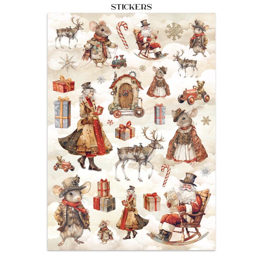 Junk Journal stickers, cut-outs, backgrounds Gear up for Christmas