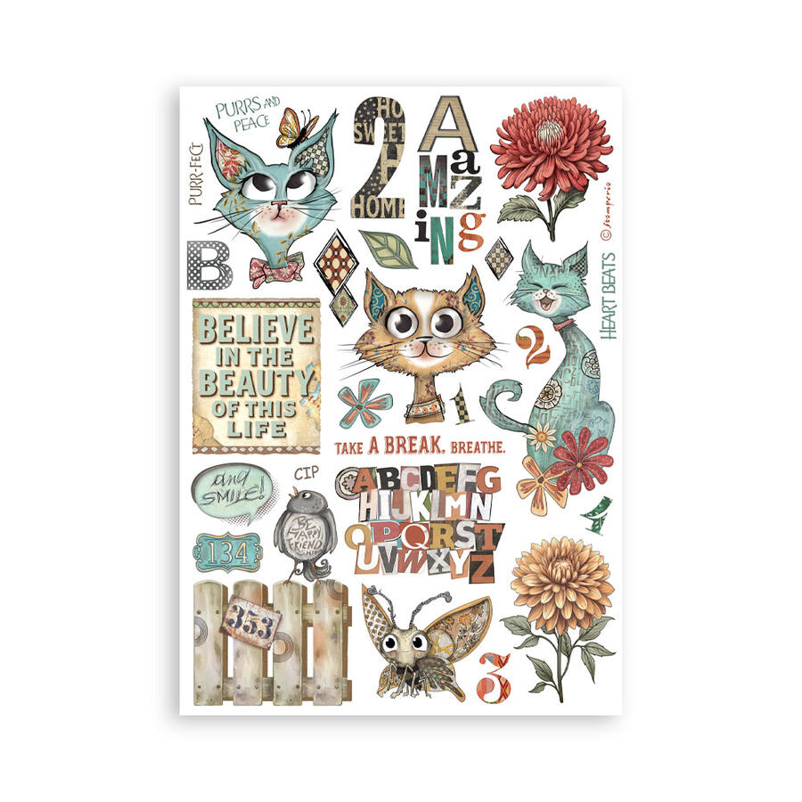Washi Pad 8 sheets A5 Furry Friends