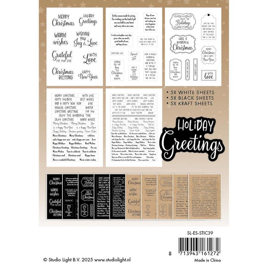 Studio Light • Essentials Sticker Pad X-Mas Sentiments