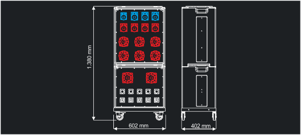 Quadro di distribuzione principale 400A in cassa chiusa CU-CIN 4-5D/2F