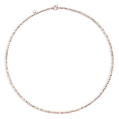 DoDo Collana Mini Granelli in Argento & Oro Rosa 