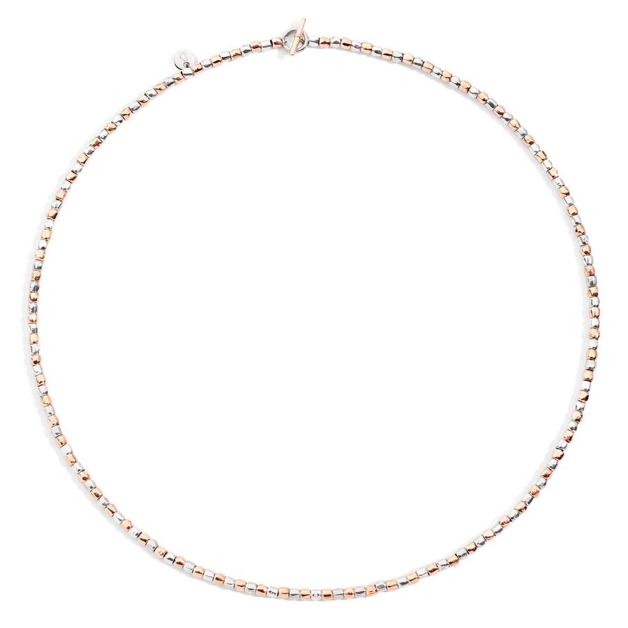 DoDo Collana Mini Granelli in Argento & Oro Rosa 