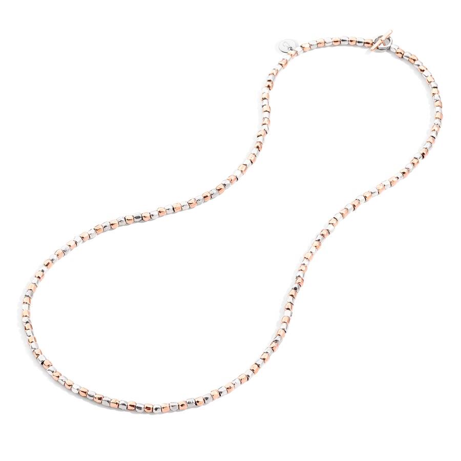 DoDo Collana Mini Granelli in Argento & Oro Rosa 