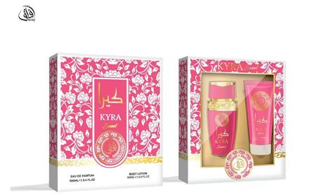 AFAQ KYRA SWEET SET EDP 100 ml+BODY LOTION 150 ml

 [Quantità minima è di 3 pezzi]