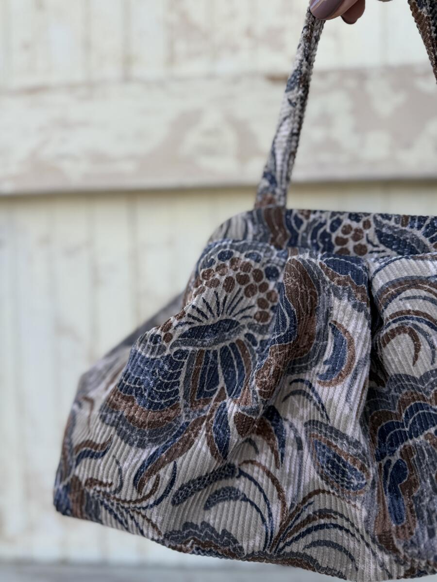 Soft bag fiori beige