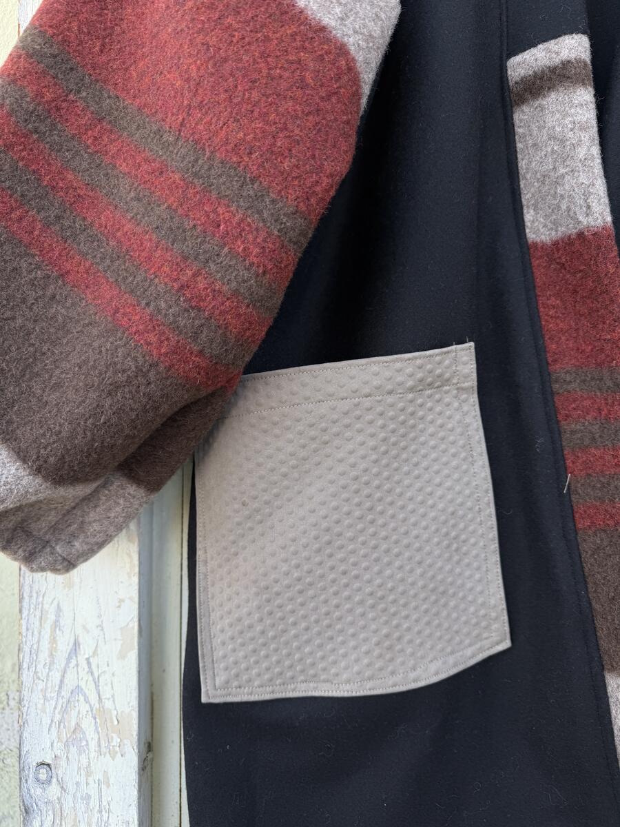 Kimono nero e beige 