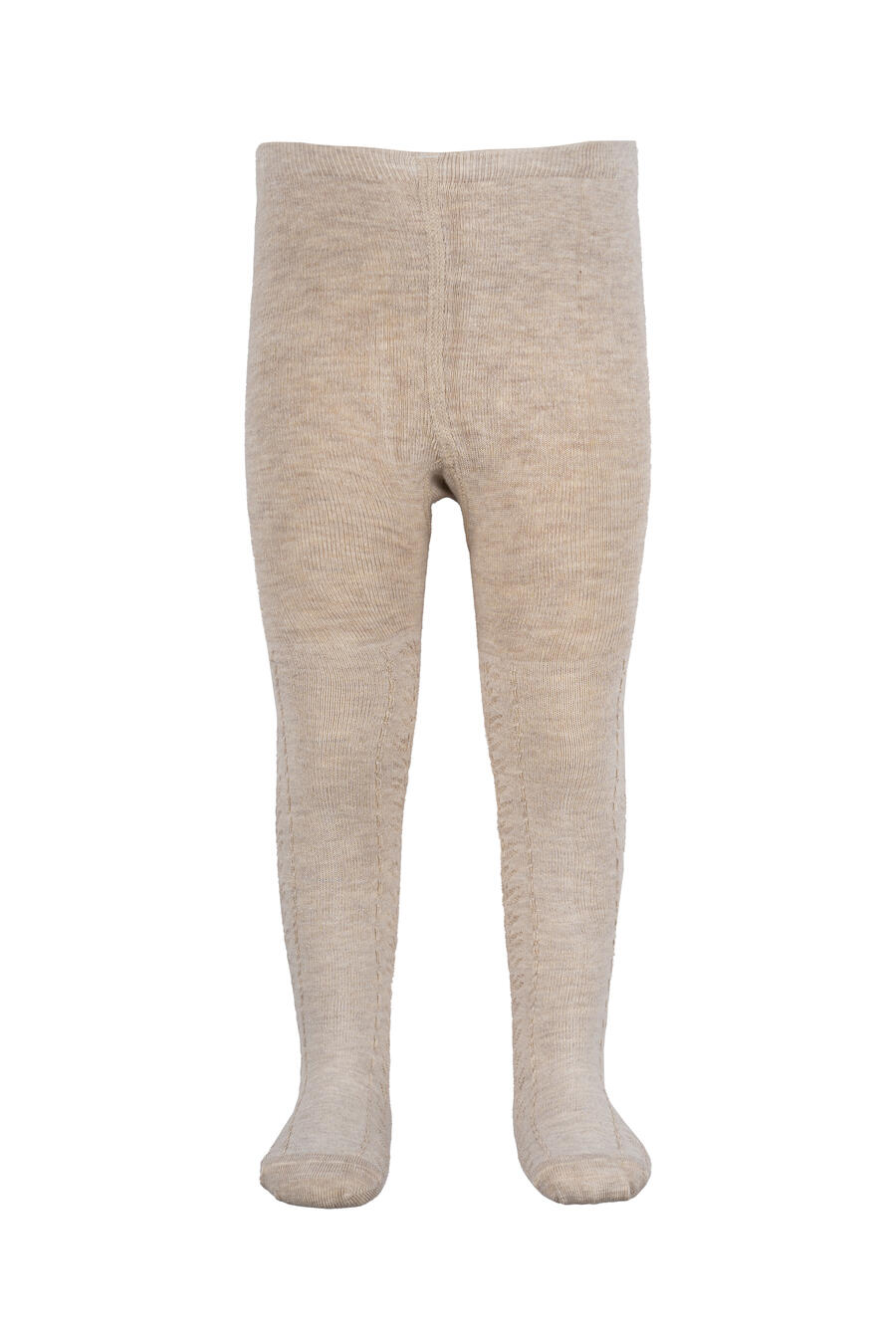 Collant in Bamboo con Ricamo - Off White Melange 