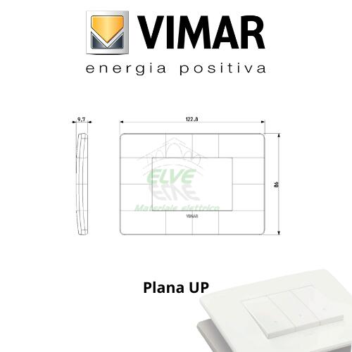 VIMAR - 14653U.01 PLANA UP Placca 3 moduli bianco