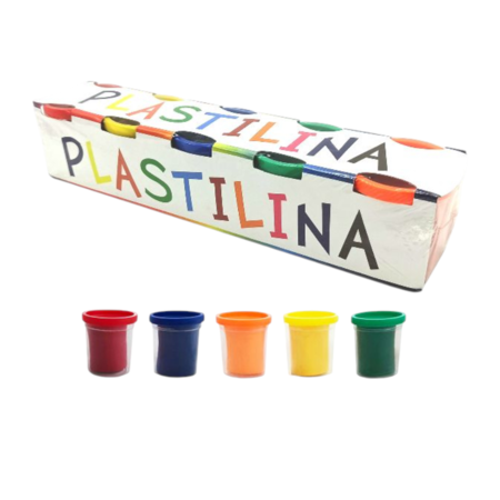 PLASTILINA BARATTOLI 5 PEZZI 85 GR (Confezione da 6 pezzi) 