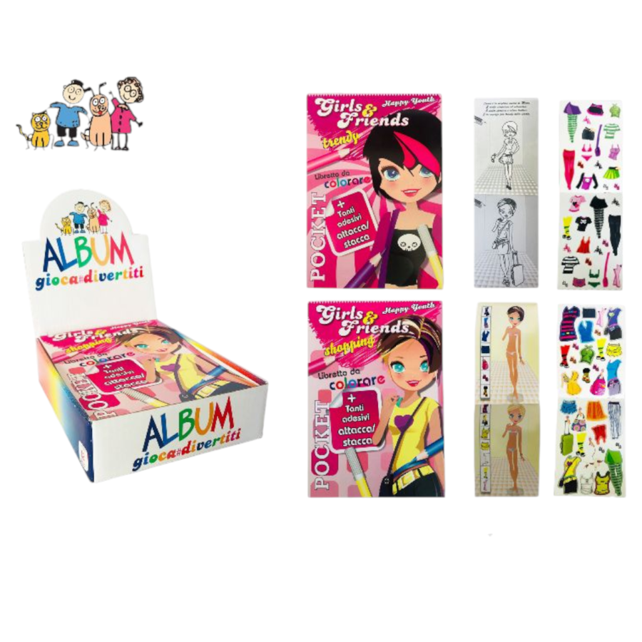 ALBUM GIOCA E COLORA + STICK (Confezione da 12 pezzi) 