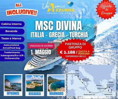  01 MAGGIO 2026 CROCIERA DI GRUPPO MEDITERRANEO GRECIA E TURCHIA 