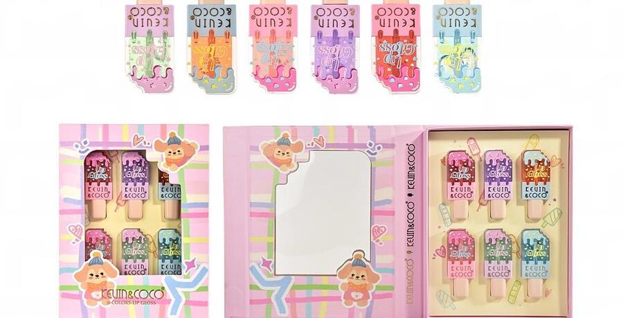 KEVIN & COCO  SET 6 COLORS LIPGLOSS
 [Conf.da 3 set]