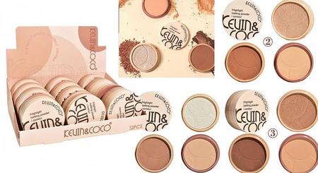 KEVIN & COCO 3 IN 1 HIGHLIGHT-SETTING POWDER-CONTOUR
 [Conf.da 12 pezzi]