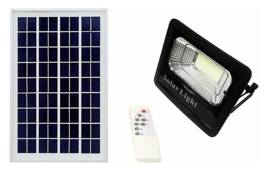 Faro Led 600W Con Pannello Solare Da Esterno Con Controllo Remoto E Telecomando