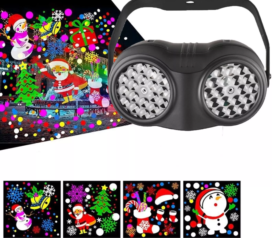 Proiettore LASER luci LED natalizio interno esterno bambini fiocco di neve faro
