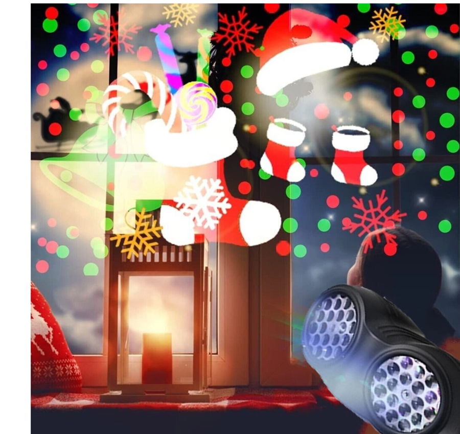 Proiettore LASER luci LED natalizio interno esterno bambini fiocco di neve faro