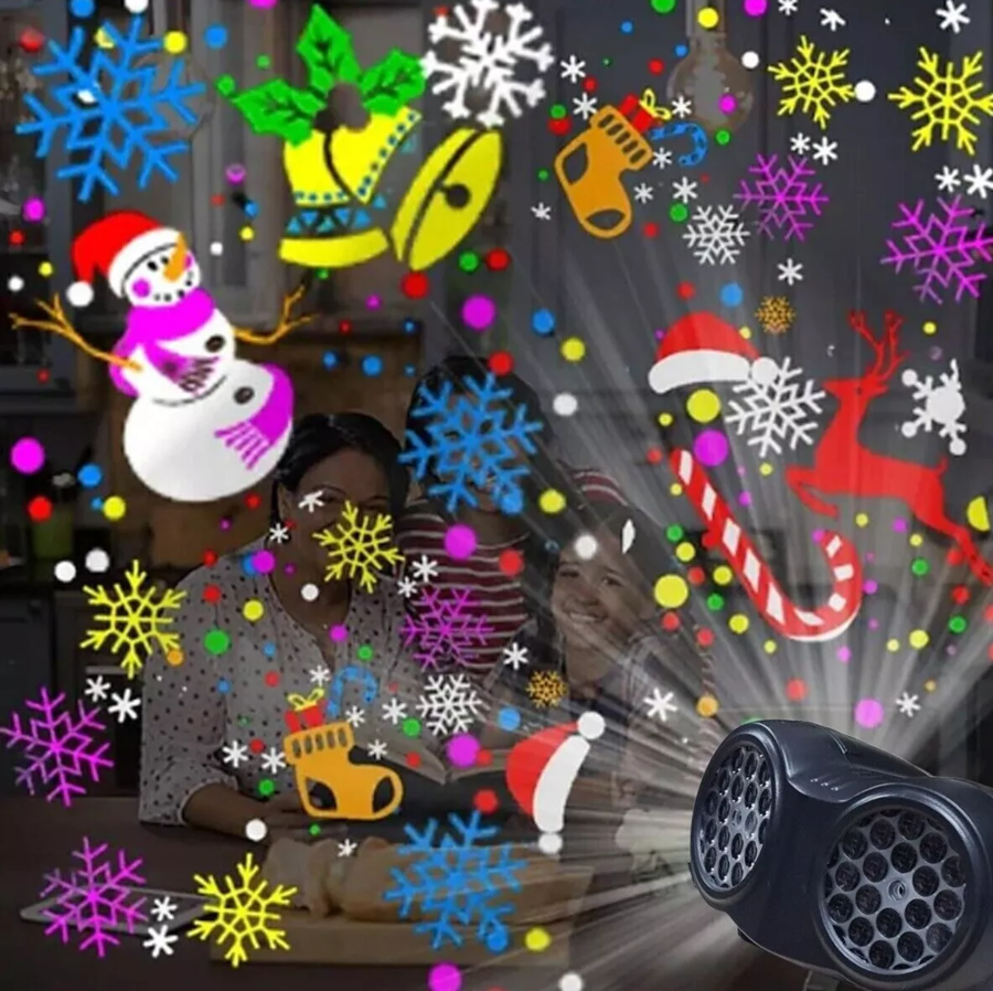 Proiettore LASER luci LED natalizio interno esterno bambini fiocco di neve faro