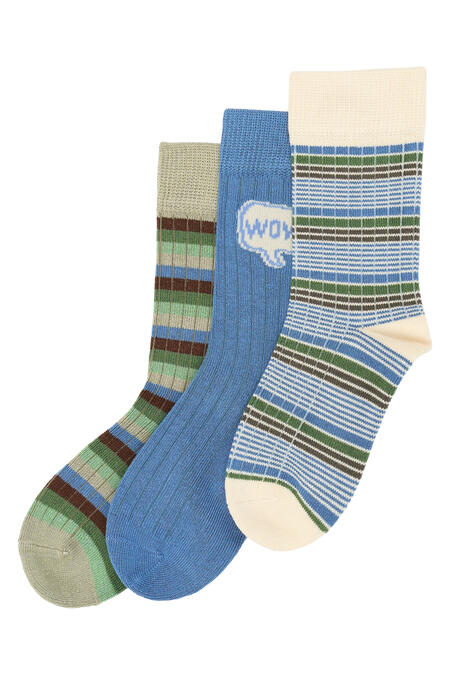 Set 3 Calzini Minipop MP31 Blue Mix in Bamboo – Tinte Fresche e Comfort Naturale