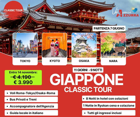 7 GIUGNO 2026 GIAPPONE CLASSICO IL VIAGGIO DELLA VITA! 