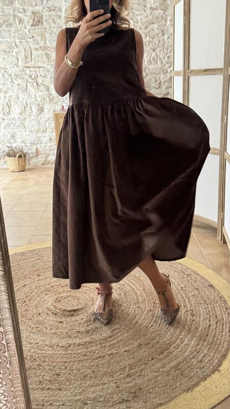 Ines maxi dress Chocolat velvet