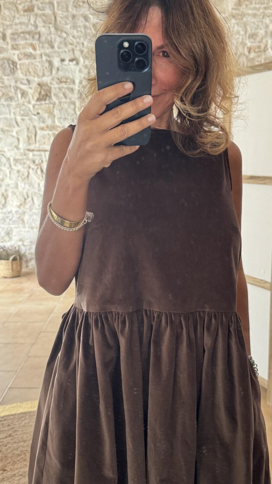 Ines maxi dress Chocolat velvet