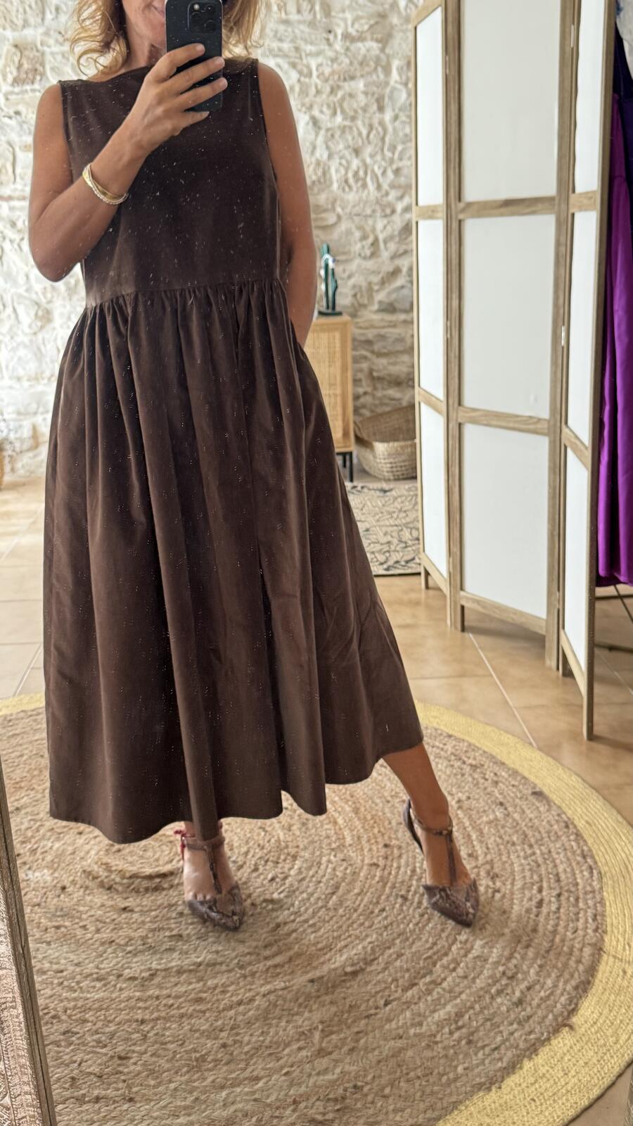 Ines maxi dress Chocolat velvet