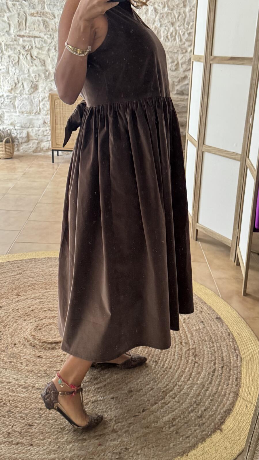 Ines maxi dress Chocolat velvet