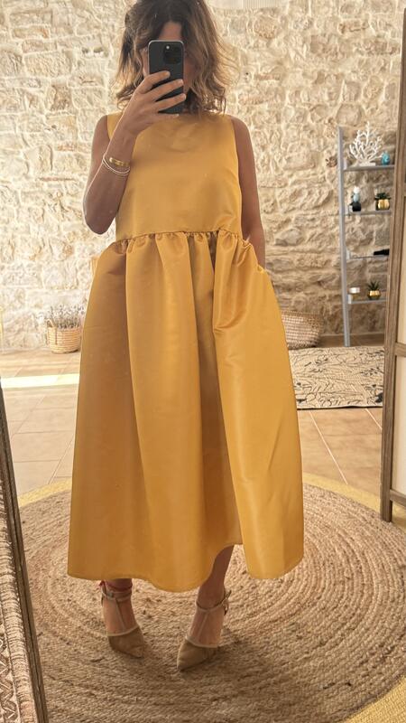 Ines maxi dress Yellow mikado