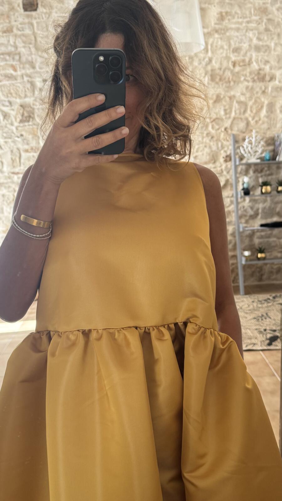 Ines maxi dress Yellow mikado