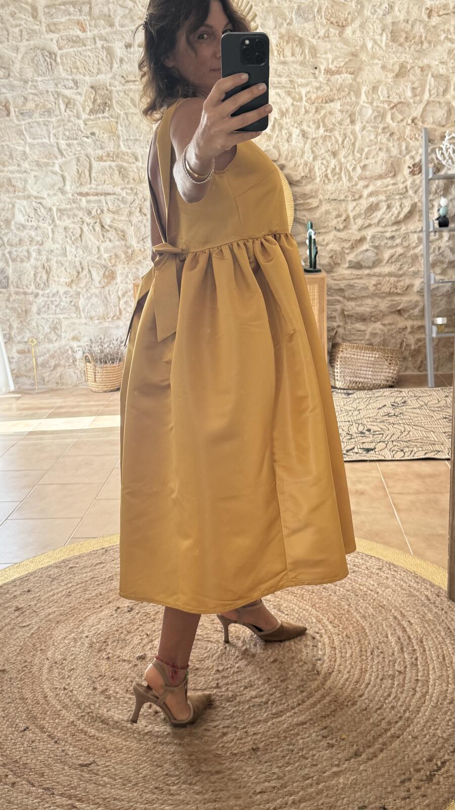 Ines maxi dress Yellow mikado