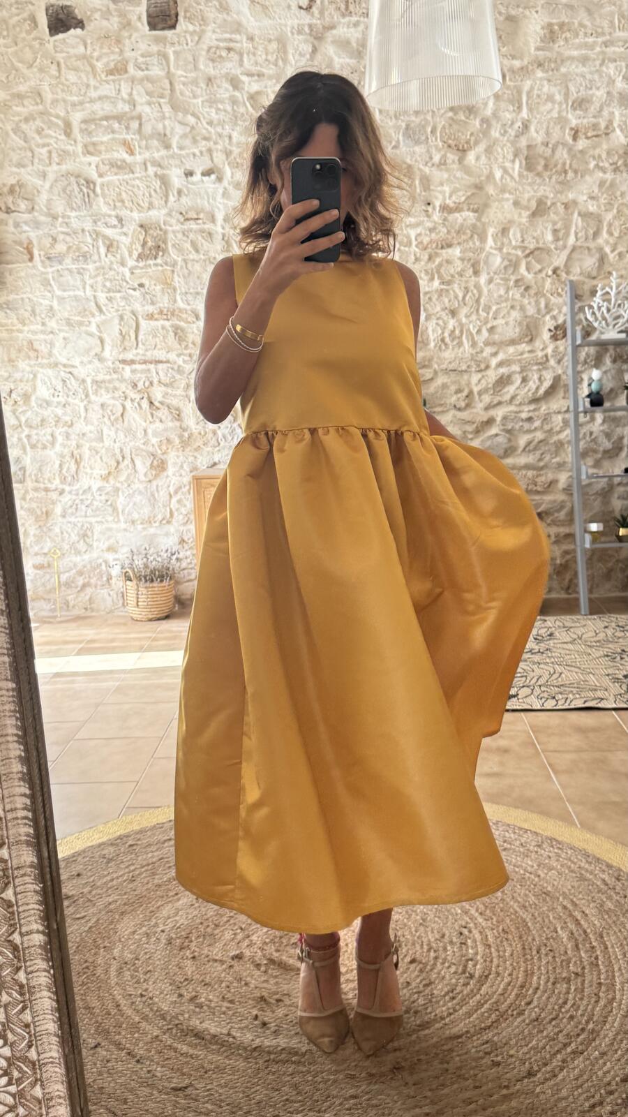 Ines maxi dress Yellow mikado