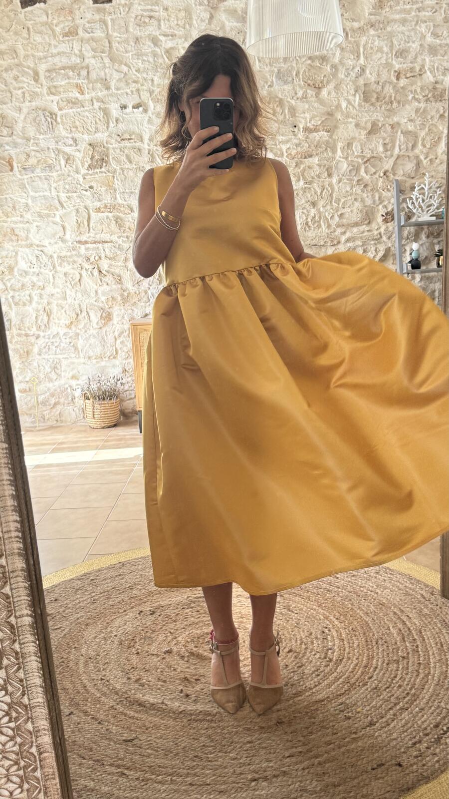 Ines maxi dress Yellow mikado