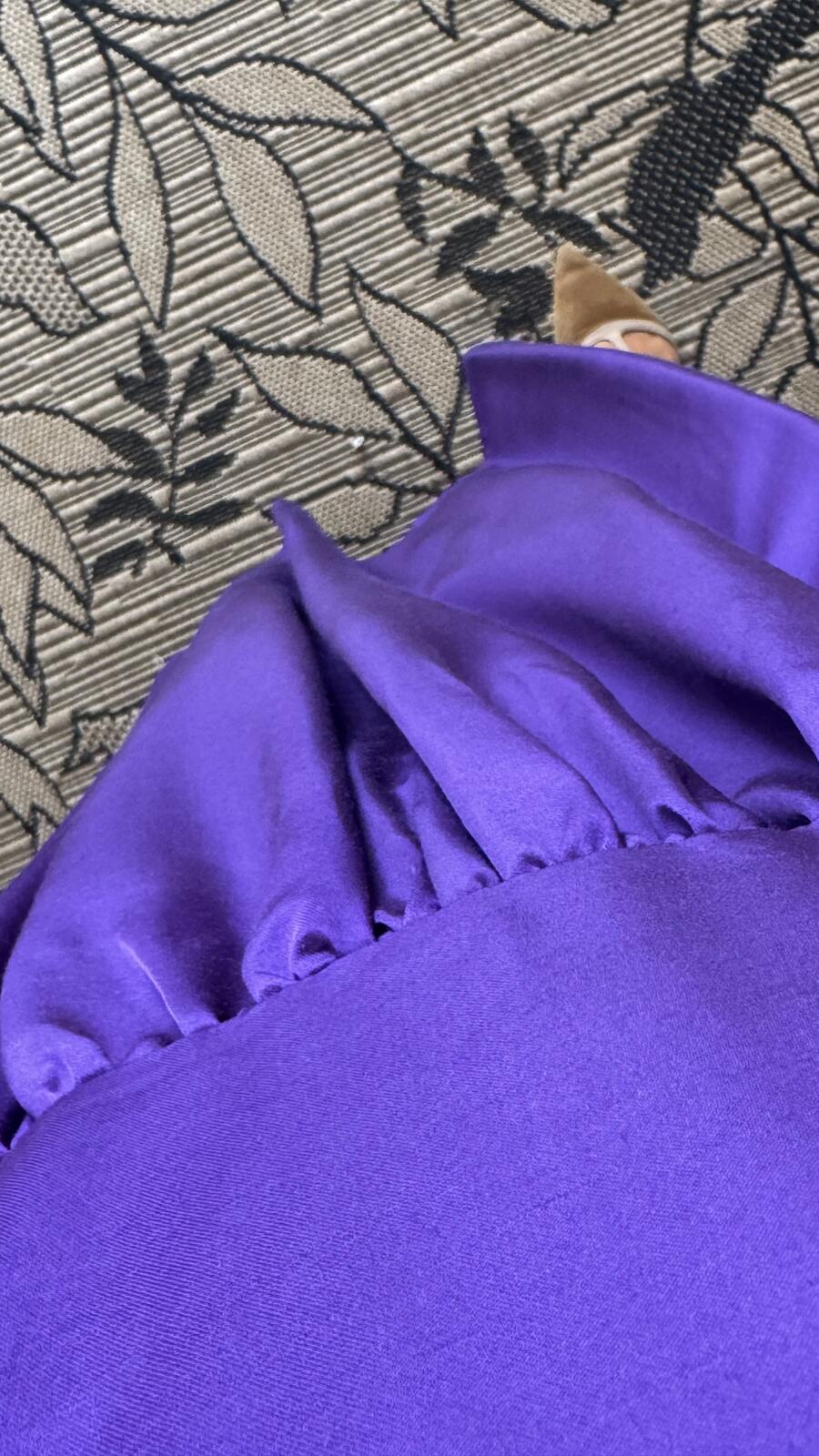 Ines maxi dress Violet mikado pura seta
