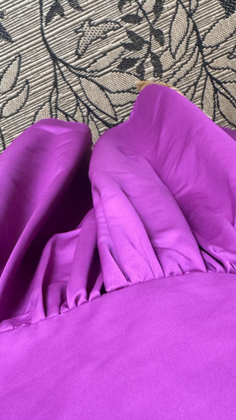 Ines maxi dress Ciclamino mikado pura seta