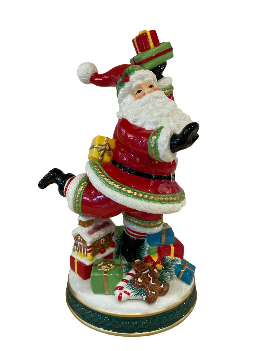 Lamart - Natale 2025 - Statua di Babbo Natale in Ceramica Dipinta a Mano – H 32 cm
