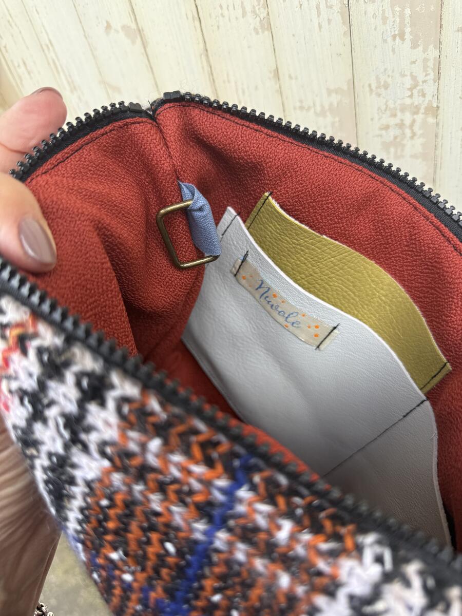 Clutch quadri e righe 
